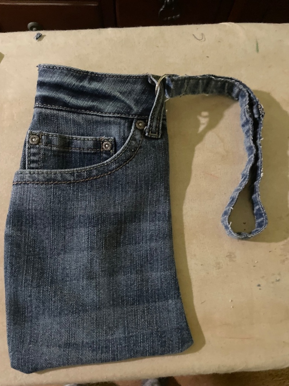 Custom listing , handmade, denim wristlet - Picture 3 of 4
